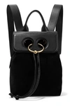 JW ANDERSON PIERCE MINI SUEDE AND TEXTURED-LEATHER BACKPACK