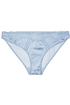 STELLA MCCARTNEY ELOISE ENCHANTING LACE-TRIMMED STRETCH-SATIN AND MESH BRIEFS
