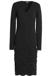 OPENING CEREMONY WOMAN RUCHED STRETCH-KNIT DRESS BLACK,US 7789028784469445