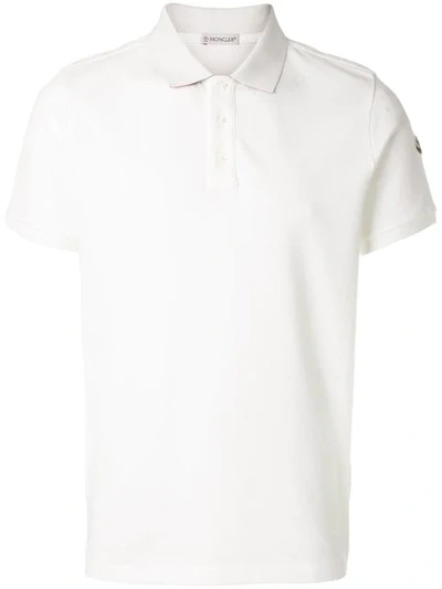 Moncler Knitted Polo Shirt In White