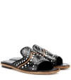 TOD'S EMBELLISHED LEATHER SANDALS,P00318760