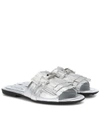TOD'S Double T metallic leather sandals,P00317360