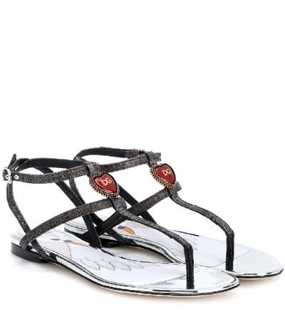 Dolce & Gabbana Tropea Mirror Sandals In Nocolor