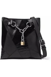 ALEXANDER WANG WOMAN PANELED CHAIN-EMBELLISHED SUEDE, CROC-EFFECT AND TEXTURED-LEATHER TOTE BLACK,AU 4772211933973463