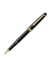 Montblanc Meisterstuck Gold-plated Black Resin Classique Rollerball Pen In Gold