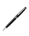 Montblanc Meisterstuck Platinum-plated Black Resin Classique Rollerball Pen In Silver