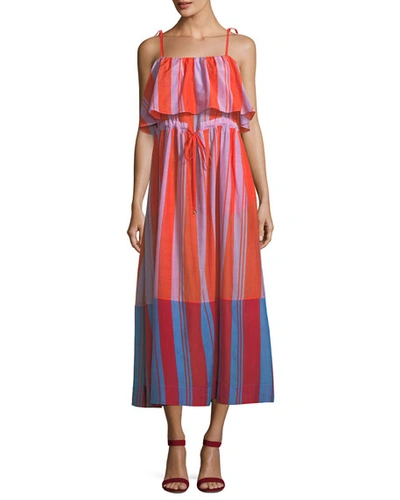 Diane Von Furstenberg Striped Cotton And Silk-blend Gauze Maxi Dress In Harling Stripe Multi