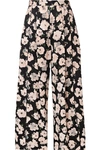 PROENZA SCHOULER CROPPED FLORAL-PRINT SATIN-CREPE WIDE-LEG PANTS