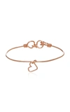 ATELIER PAULIN NUDE 14K ROSE GOLD HEART CHARM BRACELET,644549