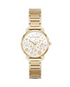 MICHAEL KORS GOLD-TONE PORTIA FLORAL PAVE WATCH, 32MM,MK3840