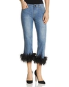 ALICE AND OLIVIA ALICE + OLIVIA TASHA FEATHER-HEM CROPPED FLARED JEANS IN 90S WASH,CC802C37108