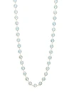 SAKS FIFTH AVENUE 18K YELLOW GOLD LINKED BLUE TOPAZ NECKLACE,0400097477965