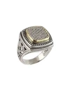 KONSTANTINO Asteri Pavé White Diamond, 18K Yellow Gold and Sterling Silver Ring,0400095917664