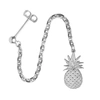 Cartergore Silver Pineapple Single Long Drop Earring In Drop