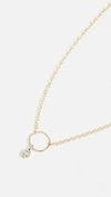 ZOË CHICCO 14K GOLD ANCHORED CIRCLE NECKLACE WITH WHITE DIAMOND