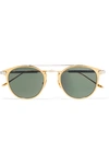CARTIER Round-frame gold-plated and silver-tone sunglasses