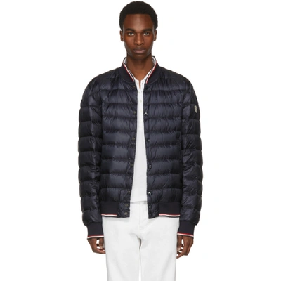 Moncler Aubry Quilted Down Bomber Jacket In Blue