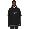 VETEMENTS Black Tommy Hilfiger Edition Double Sleeve Hoodie,WSS18TR24