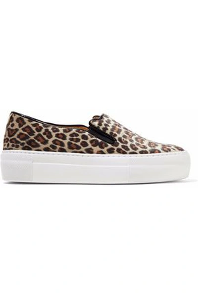 Charlotte Olympia Kitty Leopard-print Velvet Trainers In Nocolor