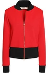 MARNI WOMAN TWO-TONE STRETCH-JERSEY BOMBER JACKET RED,AU 7789028784554481