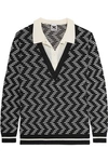 M MISSONI WOMAN LAYERED CROCHET-KNIT SWEATER BLACK,GB 22305376260452052