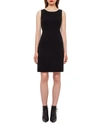 Akris Sleeveless Double Face Wool Crepe Sheath Dress In Black