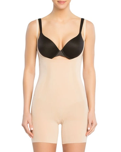 SPANX ONCORE OPEN-BUST MID-THIGH BODYSUIT SHAPER,PROD135640056