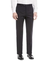Emporio Armani G Line Tonal Stripe Stretch Wool Pants In Navy