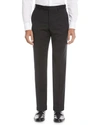 Emporio Armani Basic Flat-front Wool Trousers In Black