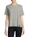 Kule The Modern Crewneck Boxy T-shirt In Creamnavy