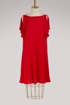 RED VALENTINO Sleeveless dress with ruffles,PR0VA6R53M8/FU7