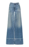 NILI LOTAN SAVINA MID RISE WIDE LEG FRAYED HEM JEAN,511W45