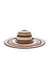 YESTADT MILLINERY MARTINIQUE STRIPED STRAW SUNHAT,SW1807