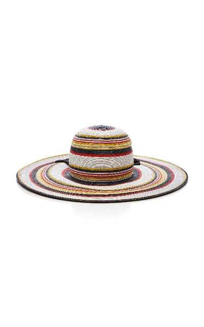 Yestadt Millinery Martinique Striped Straw Sunhat In Blue