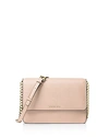 Michael Michael Kors Large Daniela Leather Crossbody Bag - Pink In Soft Pink/gold