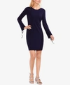 VINCE CAMUTO RIBBED GROMMET-SLEEVE SWEATER DRESS
