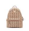 Mcm Medium Stark Side Stud Coated Canvas Backpack - Beige