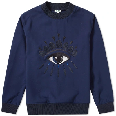 Kenzo Embroidered Eye Sweatshirt In Blue