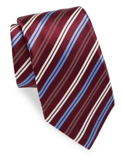 Kiton Striped Silk Tie In Multicolor