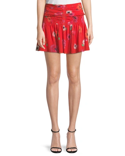 Camilla And Marc Mona Floral Mini Skirt In Red