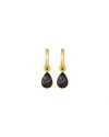 ELIZABETH LOCKE BLACK INTAGLIO 19K GOLD TEARDROP EARRING PENDANTS,PROD155780025