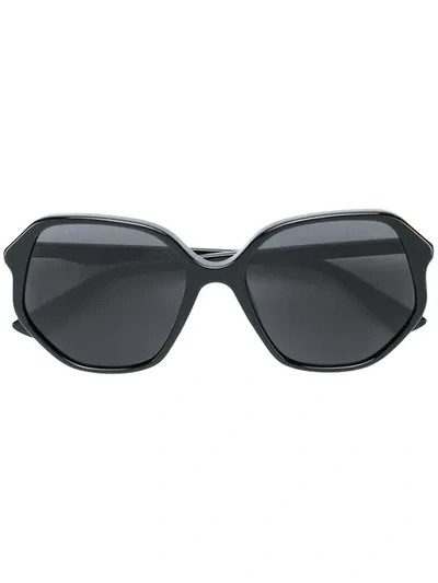 Gucci 超大方框太阳眼镜 In Black