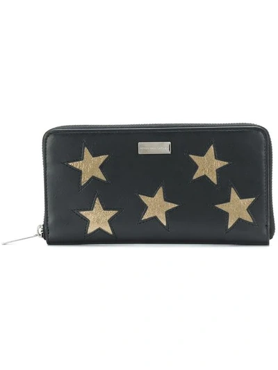 Stella Mccartney Zip Around Wallet With Stars In Black