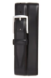 Allen Edmonds 'midland Ave' Leather Belt In Black