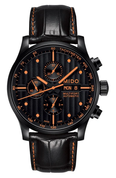 Mido Multifort Watch, 44mm In Black