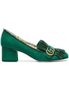 GUCCI GUCCI GREEN MARMONT 55 SUEDE PUMPS,496598DE8G012478283