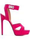 Givenchy Shark Suede Plateau Sandals In Pink