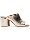 ROBERT CLERGERIE GOLD CAREN 75 LEATHER MULES,CAREN12549867