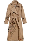 BURBERRY BURBERRY SKETCH PRINT TRENCH COAT - BROWN,406641912698412