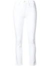 Frame Le High Straight Double Needle Jeans In White